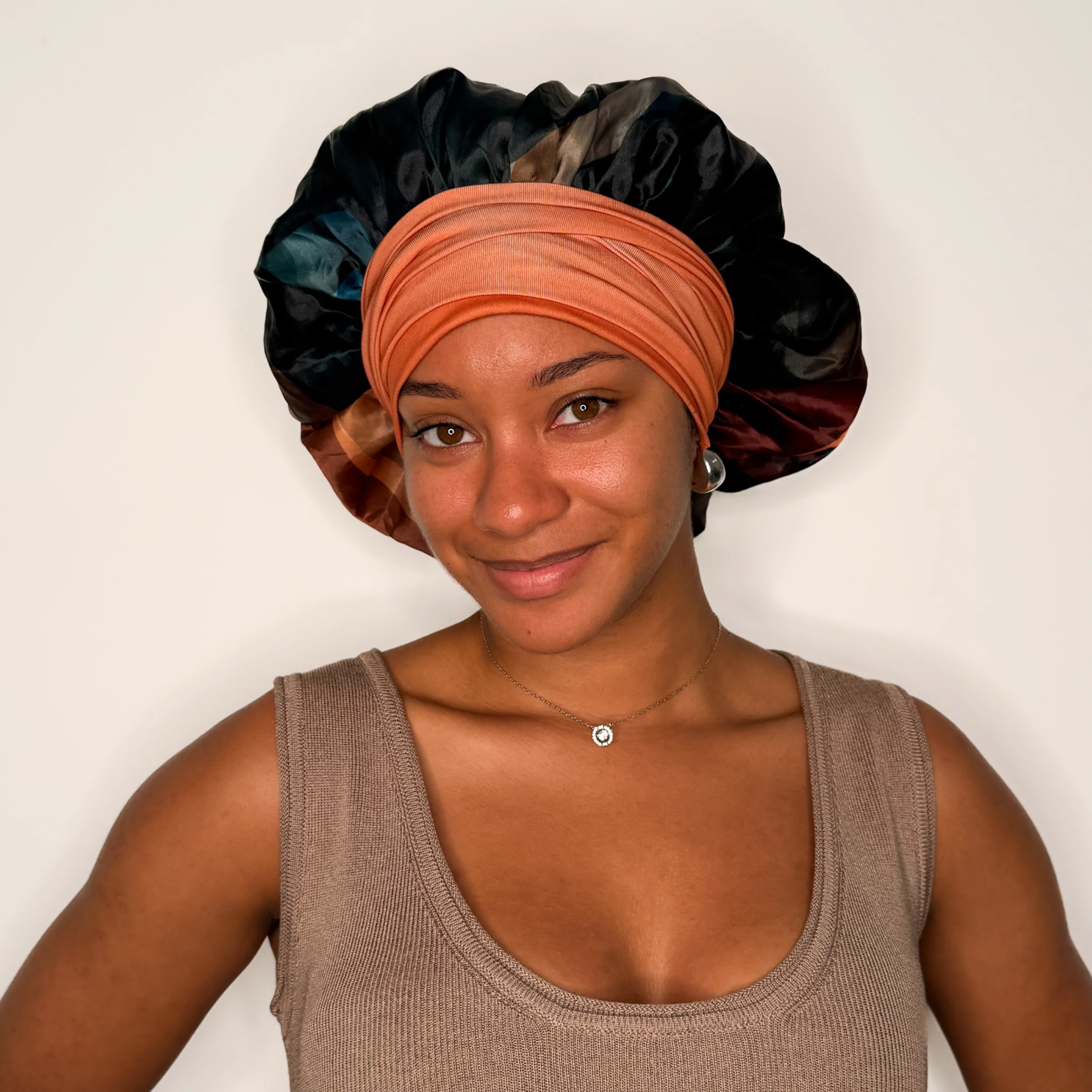 Luxe Satin Bonnet - Limited Edition Cinnamon Swirl Collection - Image 10