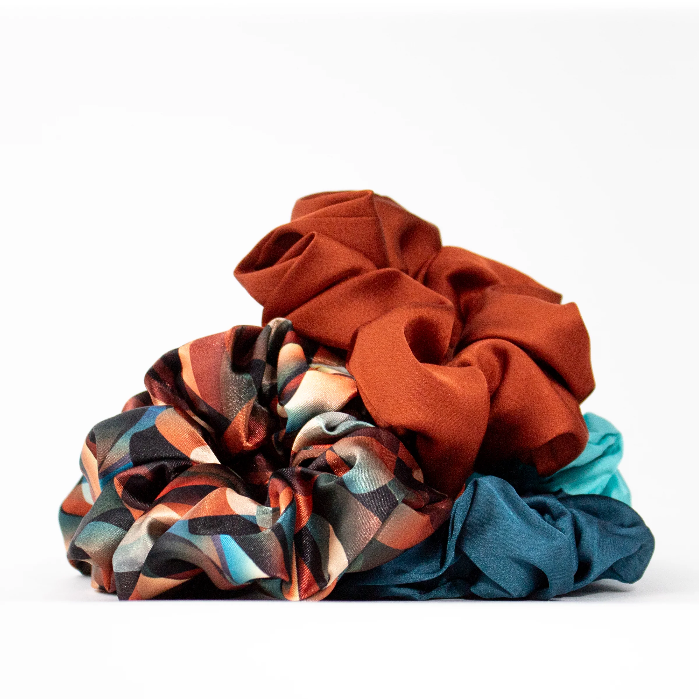 Luxe Satin Scrunchies (5-pack) - Limited Edition Cinnamon Swirl Collection - Image 8